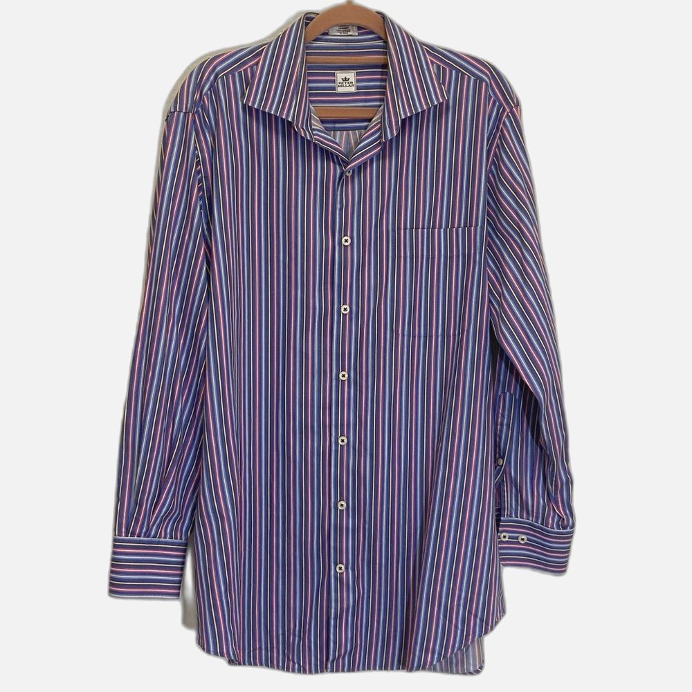 Peter Millar - Multicolor Striped Button Down Shirt - size MEDIUM **STAIN